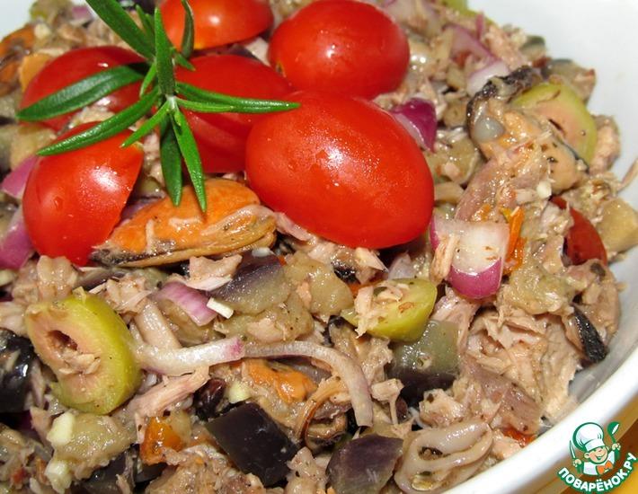 Рецепт: Средиземноморский салат с морепродуктами