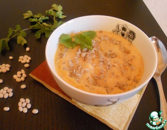 Рецепт: Фасолевый суп-пюре с перловой крупой