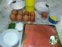 Яйца-пашот и копченый лосось с оладьями ингредиенты