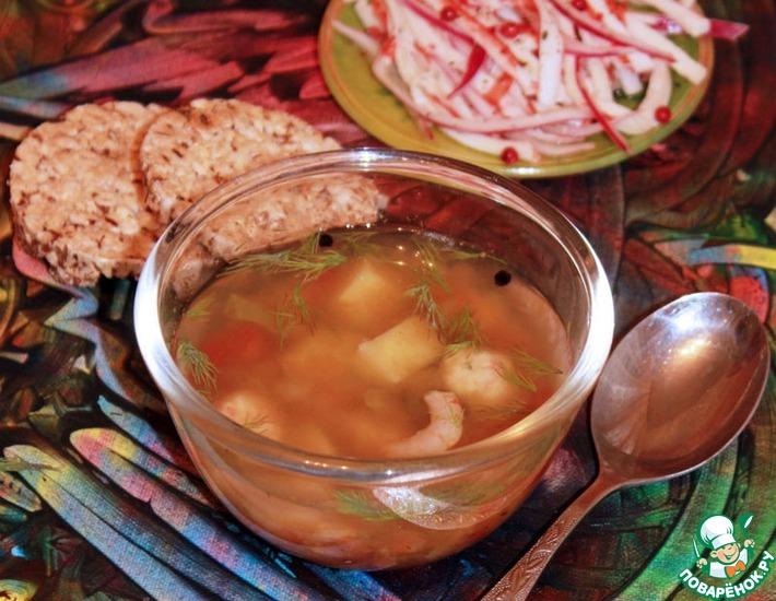 Рецепт: Овощной суп с крабовыми клецками