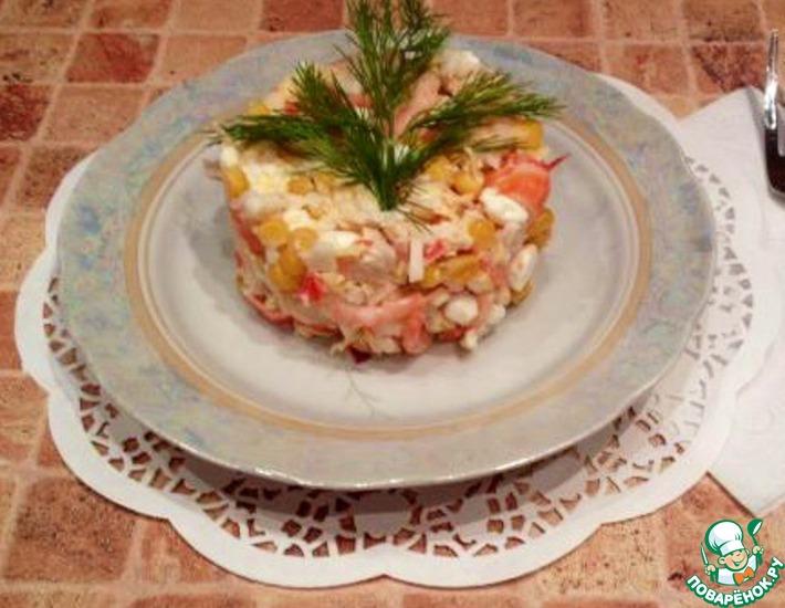 Рецепт: Креветочный салатик Мысли поваренка