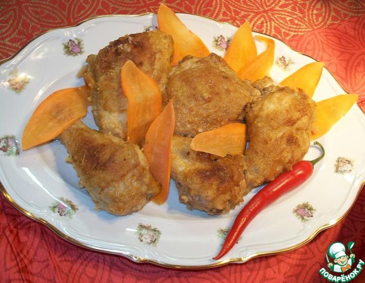 Рецепт: Цыпленок с лимонно-имбирной корочкой