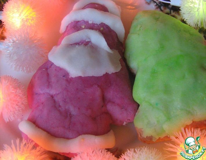 Рецепт: Печенье Дед Мороз и Елочка