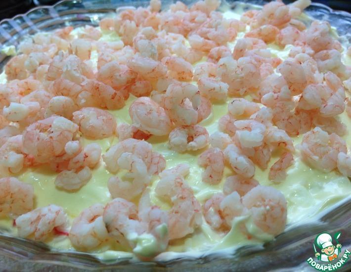 Рецепт: Салат из морепродуктов Морское дно