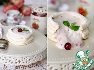 Рецепт: Десерт Павлова с творожно-клюквенным кремом