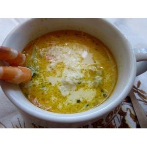 Суп с креветками и брокколи