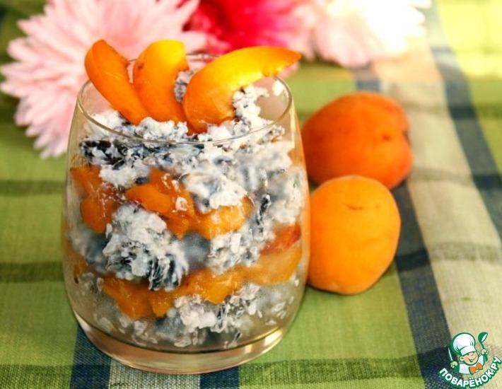 Рецепт: Десерт из риса с абрикосами фламбе