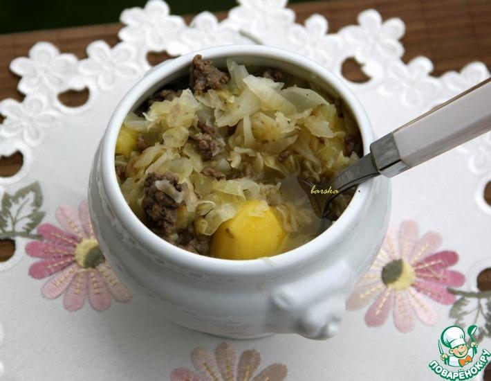 Рецепт: Айнтопф из капусты, картофеля и фарша