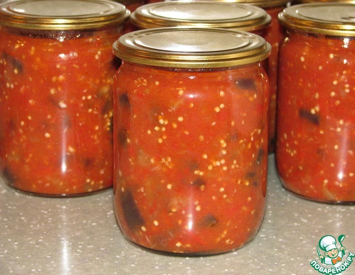 Рецепт: Баклажаны в томатно-перечной заливке