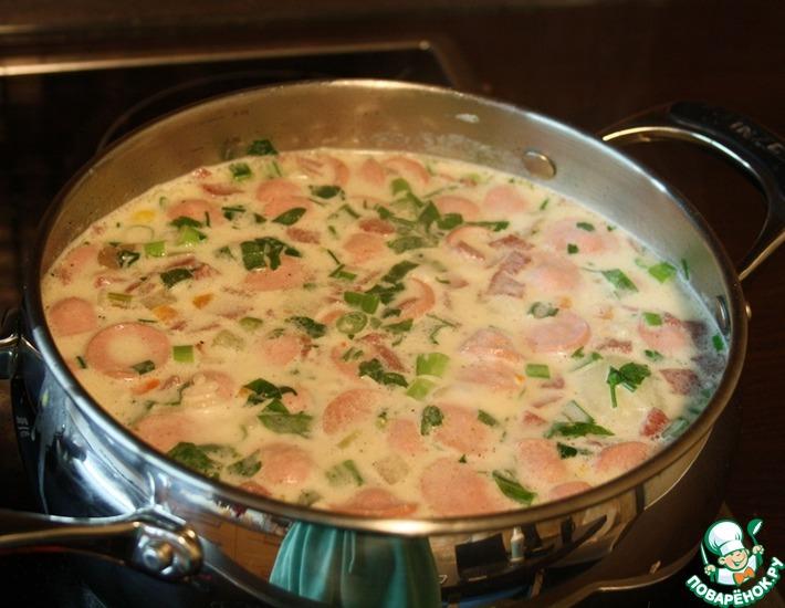 Рецепт: Быстрый сливочный суп с шампиньонами