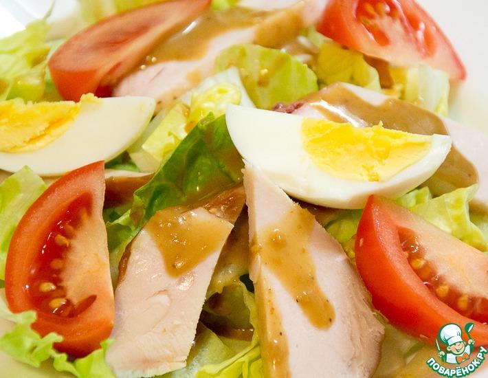 Рецепт: Овощной салат с курицей и яйцом