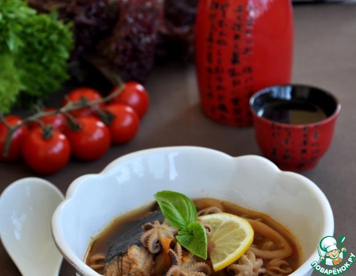 Рецепт: Суп из морепродуктов в восточном стиле