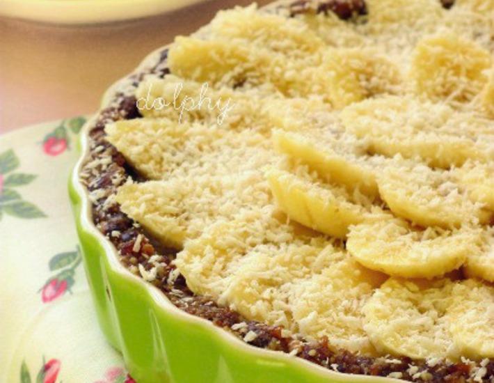 Рецепт: Постный кремовый пирог с бананами