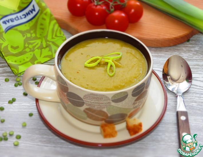 Рецепт: Постный суп-пюре из зеленого гороха