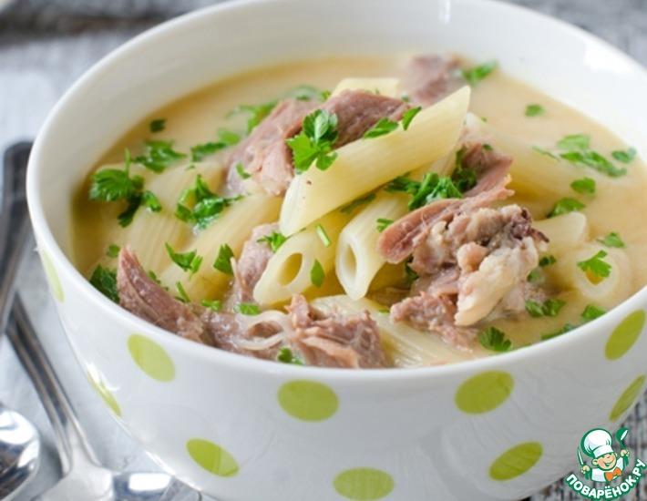 Рецепт: Куриный крем-суп с макаронами