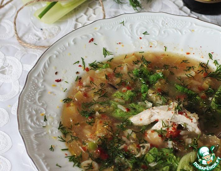 Рецепт: Греческий куриный суп с лимоном