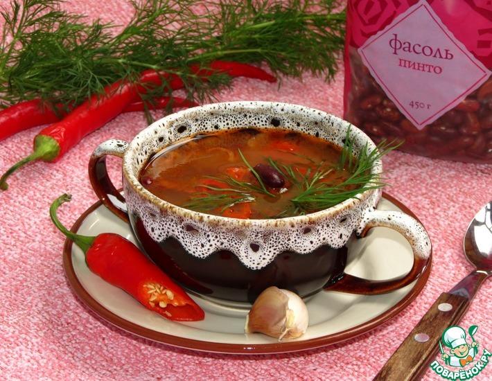 Рецепт: Постный суп Чили с фасолью