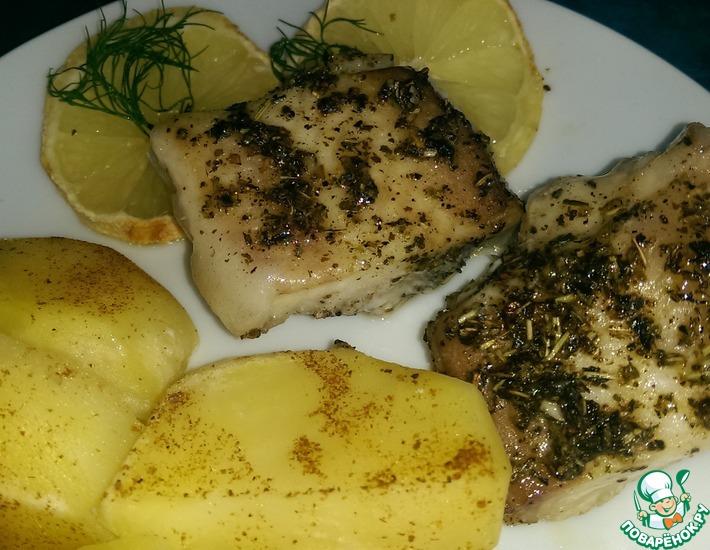 Рецепт: Рыба, запеченная с лимоном и травами