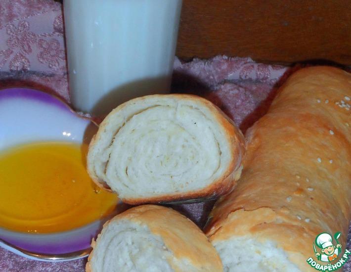 Рецепт: Домашний хлеб-рулет с оливковым маслом