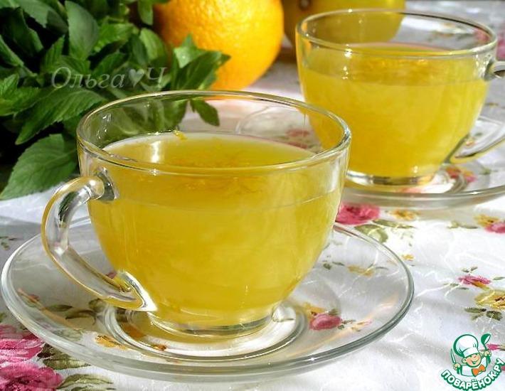 Рецепт: Апельсиновый кисель с лимоном