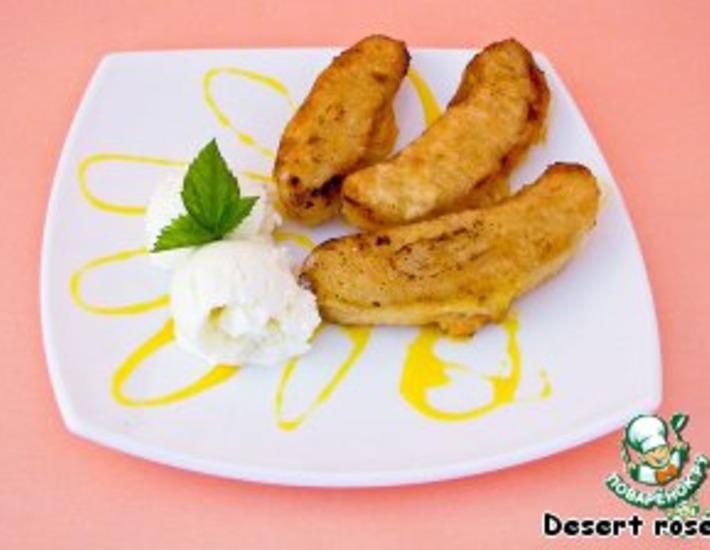 Рецепт: Десерт «Бананы в кляре»