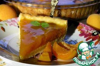 Рецепт: Творожный тарт с абрикосово-апельсиновым желе