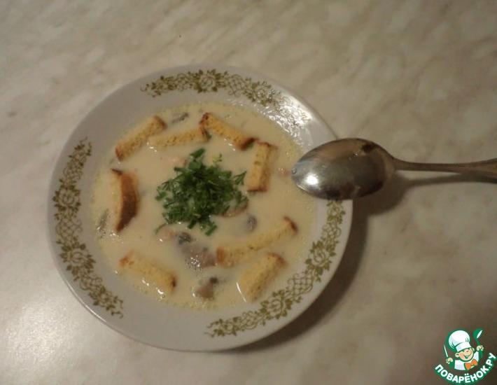 Рецепт: Сырно-сливочный суп с шампиньонами