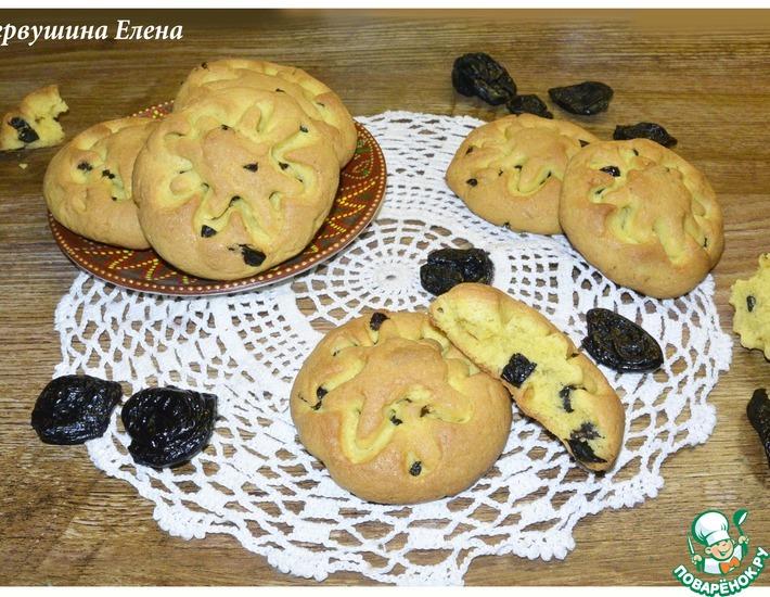 Рецепт: Печенье имбирное с черносливом и куркумой