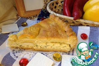Рецепт: Творожно-сырный закрытый пирог с зеленью