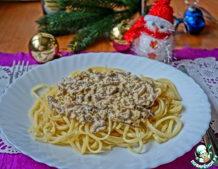 Рецепт: Паста с вешенками в сливочном соусе