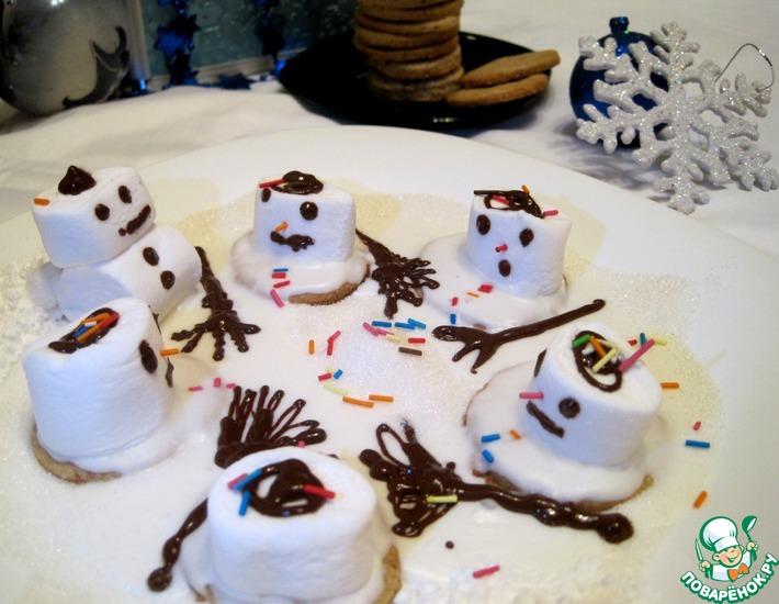 Рецепт: Печенье Тающие снеговики