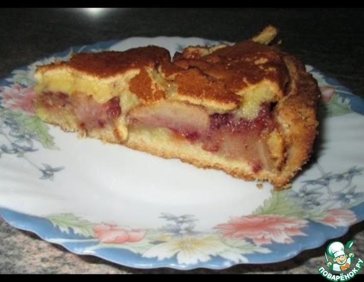 Рецепт: Яблочный пирог с брусникой и кремом брюле