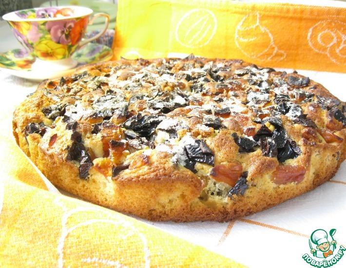 Рецепт: Домашний кукурузный пирог с сухофруктами