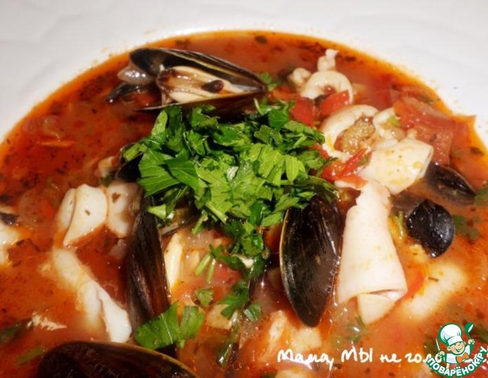 Рецепт: Томатный суп с морепродуктами Качука