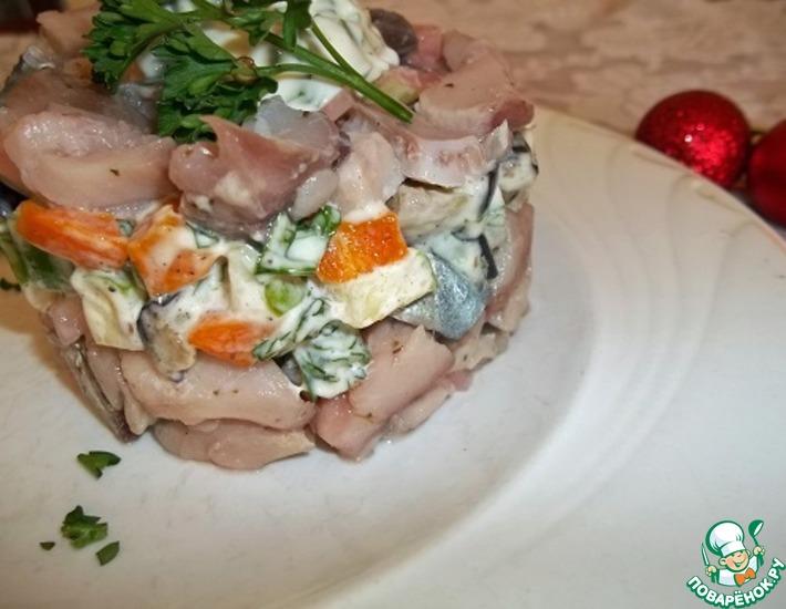 Рецепт: Салат из тунца с баклажанами