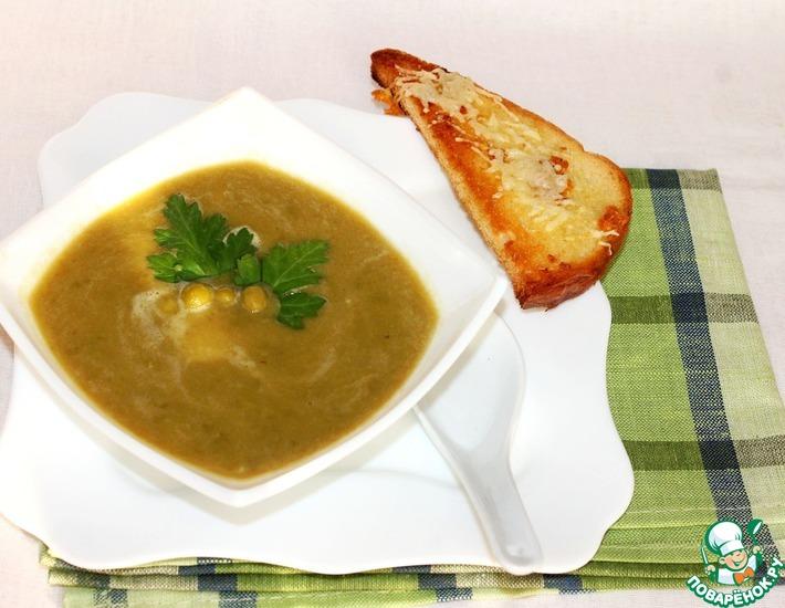 Рецепт: Суп-крем из зеленого горошка с мятой