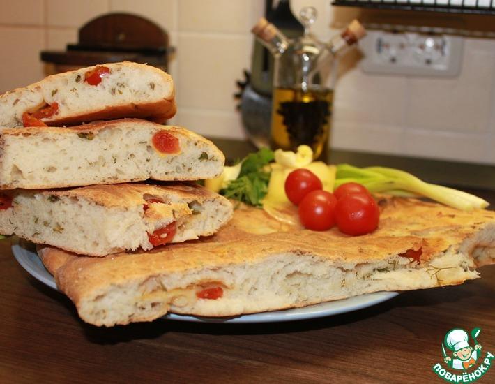 Рецепт: Хлеб с оливковым маслом и помидорами