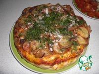 Толстая пицца с картошкой и луком ингредиенты