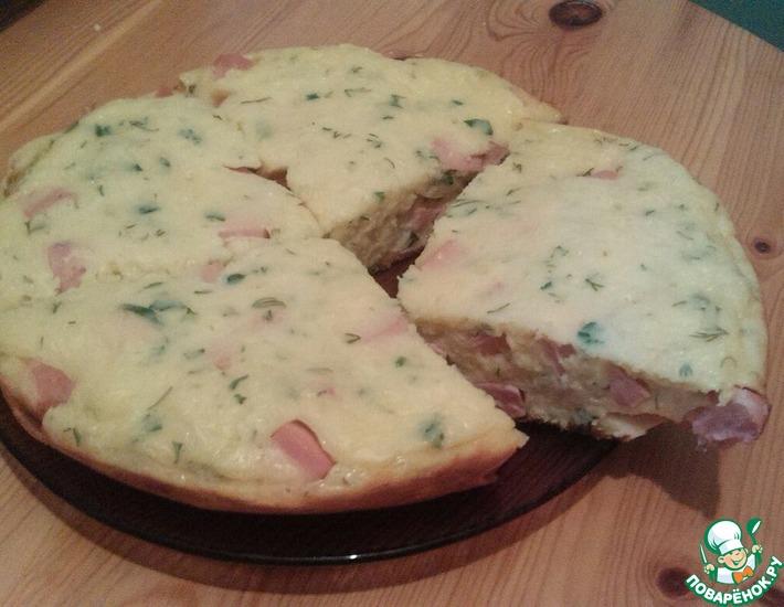 Рецепт: Пирог с сыром и колбасой в мультиварке