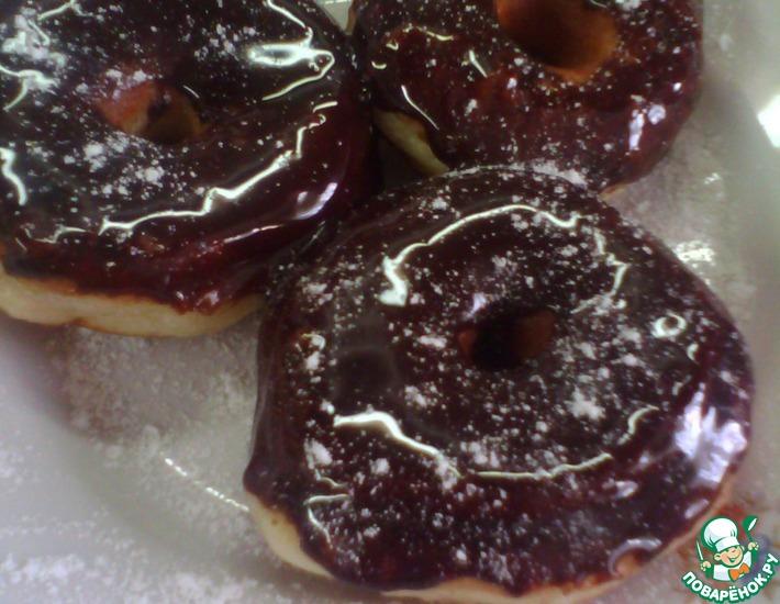Рецепт: Пончики в шоколадной глазури