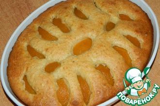 Рецепт: Творожный пирог с персиками