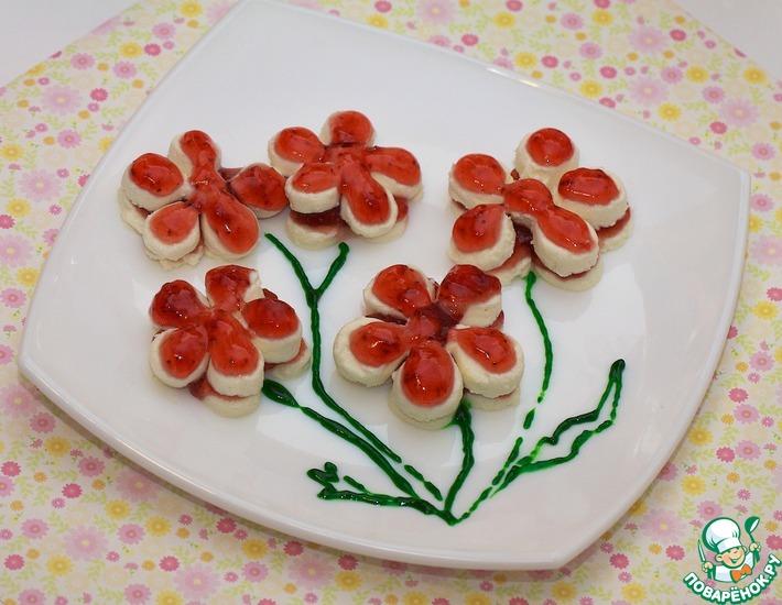 Рецепт: Творожно-джемовый десерт Аленький цветочек