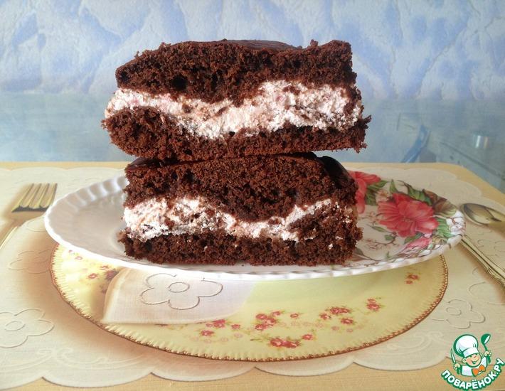 Рецепт: Шоколадно-малиновый пирог Мгновение