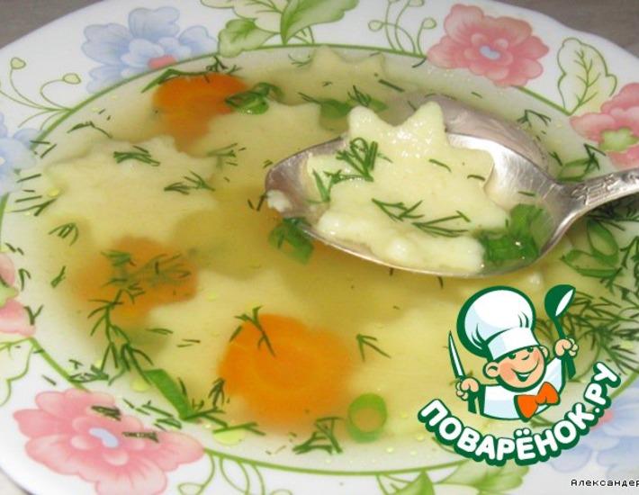 Рецепт: Суп с заварными манными клецками