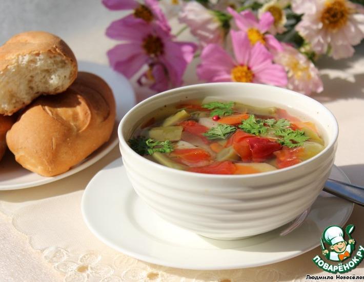 Рецепт: Суп с фасолью и овощами
