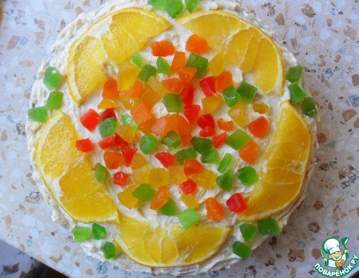 Рецепт: Торт бисквитный Цветок апельсина