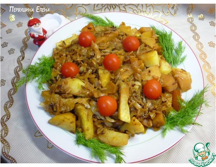 Рецепт: Овощное рагу с диким рисом и соевым соусом