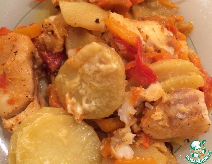 Рецепт: Треска с картофелем и овощами в мультиварке