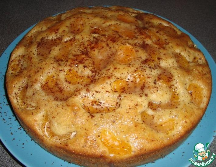 Рецепт: Пирог с мандаринами и кусочками шоколада