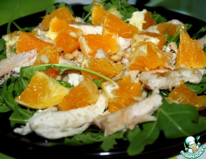 Рецепт: Салат Апельсиновая руккола